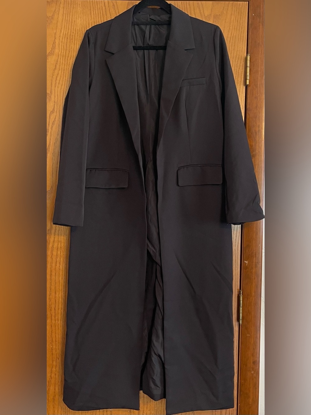 Forever 21 Black Long Dress Coat